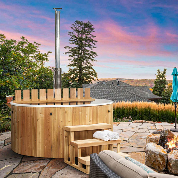 Dundalk Evolution cedar wood fired hot tub